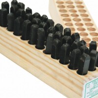 Young Bros Stamp Works Hand Cut Combo Set,3/8in H,Gothic,Steel  08362