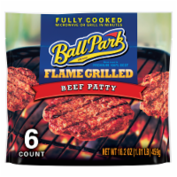 Ball Park Fully-Cooked Flame Grilled Original Beef Patties Frozen Perspective: Main