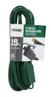 Prime® Holiday 3-Outlet Indoor Extension Cord - Green Perspective: Main