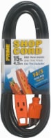 Prime® 3-Outlet Shop and Utility Extension Cord - Black/Orange Perspective: Main