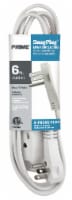 Prime Snug Plug™ 3-Outlet Low-Profile Extension Cord - White