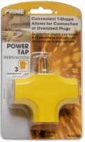 Prime® 3-Outlet 90 Degree Yellow Power Adapter Perspective: Main