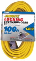 Prime Jobsite Locking Extension Cord - SJTW 14/3 - 100 Foot Perspective: Main