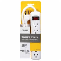 Prime® 6-Outlet White Power Strip