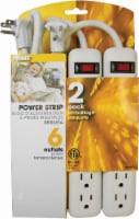 Prime 6-Outlet Power Strip - 2 pk - White