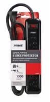 Prime 6-Outlet Surge Protector - Black
