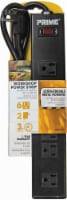 Prime 6-Outlet Metal Power Strip - Black