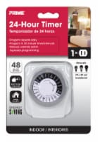Prime 24-Hour Repeating Cycle Push-Pin Timer - White Perspective: Main
