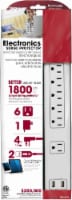 Prime 6-Outlet Electronics Surge Protector - White