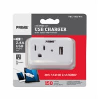 Prime® High-Speed 2.4A USB Charger - White