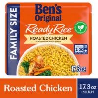 Ben's Original Ready Rice Roasted Chicken Flavored Family Size Rice, Easy Dinner Side, 17.3 oz Pouch Perspective: Main