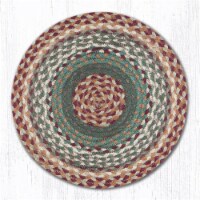 Capitol Importing 20-413 15.5 in. Buttermilk & Cranberry Round Chair Pad