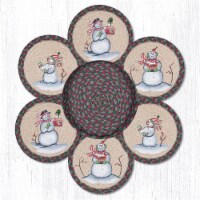 Capitol Importing 56-508S 10 in. Snowman Jute Trivets in a Basket