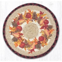 Capitol Importing 80-431AW 10 x 10 in. Jute Round Autumn Wreath Printed Trivet