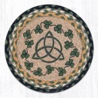 Capitol Importing 80-116IS 10 in. Jute Round Irish Shamrock Printed Trivet