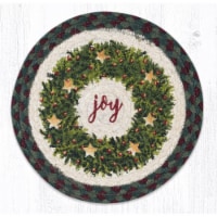 Capitol Importing 10 x 10 in. Christmas Joy Wreath Printed Round Trivet