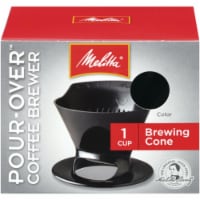 Melitta Pour-Over Black 1 Cup Filter Cone Coffee Brewer 640007