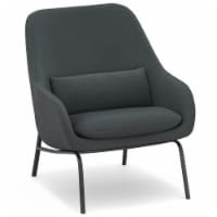 Elmont Accent Chair in Steel Grey Linen fabric