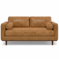 Morrison 72-inch Sofa in Genuine Leather Sienna Genuine Top Grain Leather