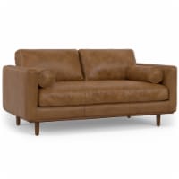 Morrison 72-inch Sofa in Genuine Leather Caramel Brown Genuine Top Grain Leather