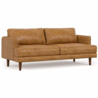 Livingston 76-inch Sofa in Genuine Leather Sienna Genuine Top Grain Leather