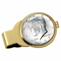 JFK Half Dollar Goldtone Money Clip