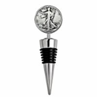 UPM Global 15201 4 x 1.3 in. Silver Walking Liberty Half Dollar Coin Wine Stopper