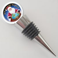 UPM Global 15217 4 x 1.3 in. Santa Claus JFK Half Dollar Coin Wine Stopper