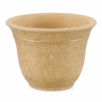 HC Companies Sierra 10 Inch Round Resin Flower Garden Planter Pot, Arizona Sand Perspective: Main