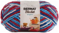 Bernat Blanket Brights Big Ball Yarn-Red, White & Boom Variegated