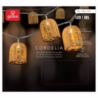 Globe Electric 10ft Plug-In Outdoor Plastic Rattan Shade LED String Lights Perspective: Main