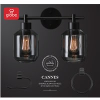 Cannes 3-Piece Powder Room Set, Matte Black, 2-Light Vanity Light Perspective: Main