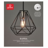 Sansa 1-Light Plug-In or Hardwire Pendant Lighting - Dark Bronze With Antique Brass Accent Socket Perspective: Main