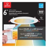 Globe Electric Ultra Slim Energy Star White 6 in. W Plastic LED Recessed Lighting Kit 12 watt