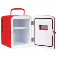 0.5-Cubic-Foot Retro Portable Mini Fridge (Red)