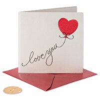 Papyrus Heart Shaped Balloon Embroidered Greeting Card Perspective: Main