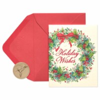 Papyrus Christmas Wreath and Holiday Wishes Boxed Christmas Cards Perspective: Main