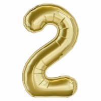 American Greetings Large Gold Foil Number '2' Balloon Perspective: Main