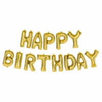 American Greetings Gold 'Happy Birthday' Balloon Banner (13-Piece Set) Perspective: Main