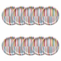 American Greetings Paper Plates Multi-Colored Lines Perspective: Main
