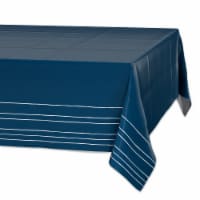 American Greetings Plastic Table Cover - Navy with Stripes Perspective: Main