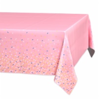 American Greetings Plastic Table Cover, Pink with Colorful Sprinkle Perspective: Main