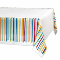 American Greetings Birthday Plastic Table Cover Colorful Streamers Perspective: Main