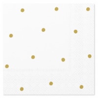 American Greetings 20-Count Beverage Napkins, Gold Polka Dots Perspective: Main