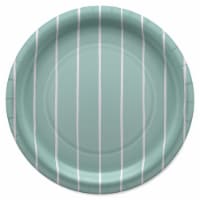 American Greetings 9 Inch Paper Plates - Stripes On Green Perspective: Main