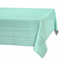 American Greetings Plastic Table Cover - Green With White Striped Perspective: Main
