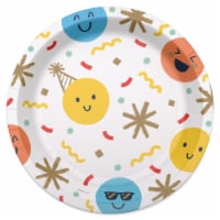 American Greetings 7 Inch Paper Plates - Multicolored Smiley Faces Perspective: Main