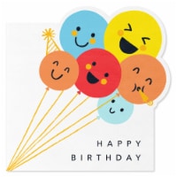 American Greetings 20-Count Birthday Lunch Napkins, Smiley Balloons Perspective: Main