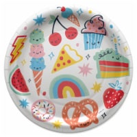 American Greetings 9 Inch Paper Plates - Food on White Perspective: Main