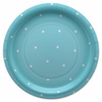 American Greetings Paper Plates- Polka Dots on Blue Perspective: Main